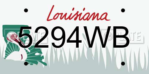 5294WB Louisiana License Plate