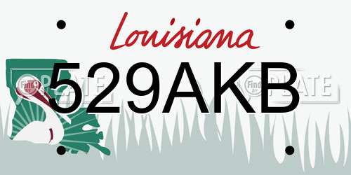 529AKB Louisiana License Plate