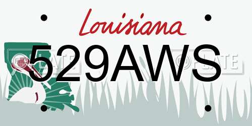 529AWS Louisiana License Plate