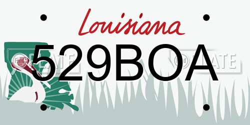 529BOA Louisiana License Plate