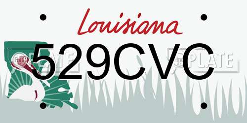 529CVC Louisiana License Plate