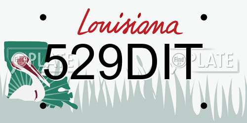 529DIT Louisiana License Plate