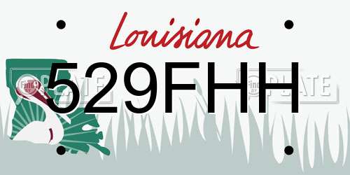 529FHH Louisiana License Plate