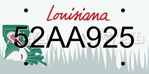 52AA925 Louisiana License Plate