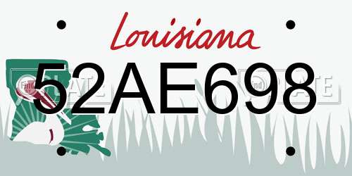 52AE698 Louisiana License Plate