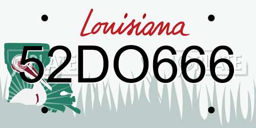 52DO666 Louisiana License Plate
