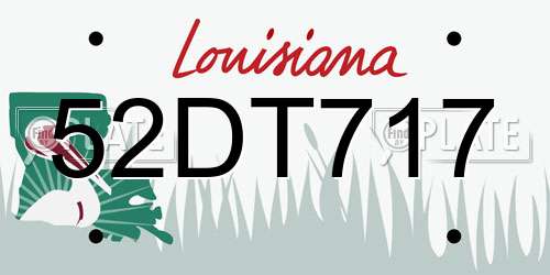 52DT717 Louisiana License Plate