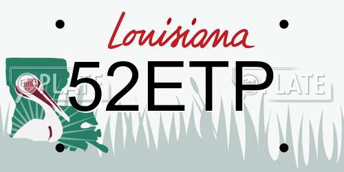 52ETP Louisiana License Plate