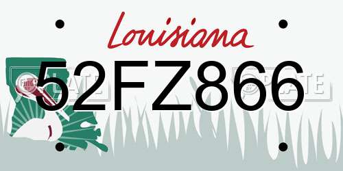 52FZ866 Louisiana License Plate
