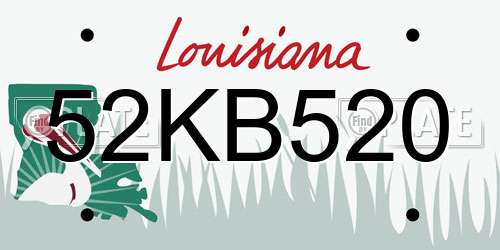 52KB520 Louisiana License Plate