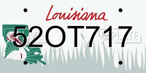 52OT717 Louisiana License Plate