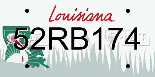52RB174 Louisiana License Plate