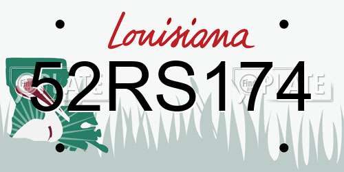 52RS174 Louisiana License Plate
