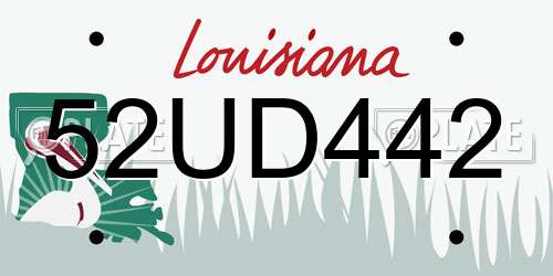 52UD442 Louisiana License Plate