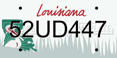 52UD447 Louisiana License Plate