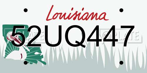 52UQ447 Louisiana License Plate