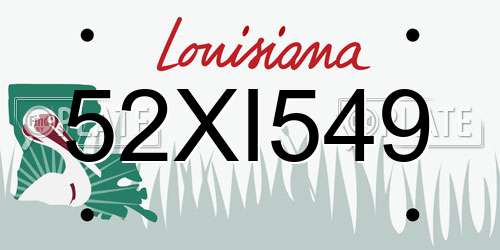 52XI549 Louisiana License Plate