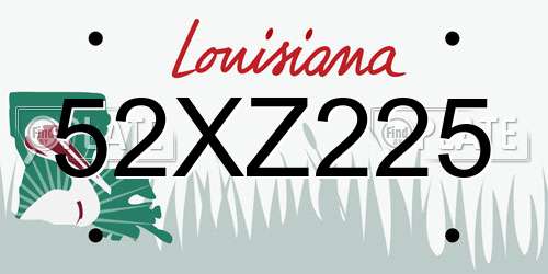 52XZ225 Louisiana License Plate