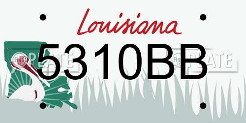 5310BB Louisiana License Plate