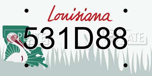531D88 Louisiana License Plate