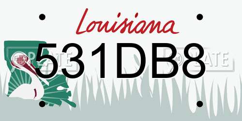 531DB8 Louisiana License Plate