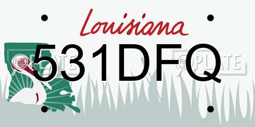 531DFQ Louisiana License Plate