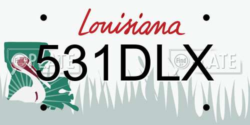 531DLX Louisiana License Plate
