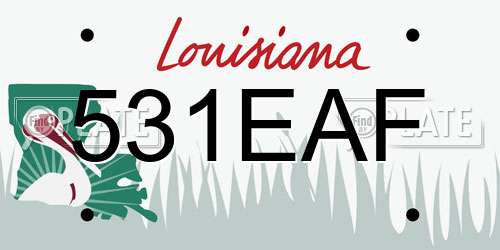 531EAF Louisiana License Plate