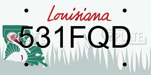 531FQD Louisiana License Plate