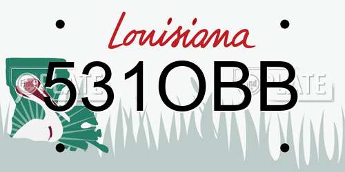 531OBB Louisiana License Plate