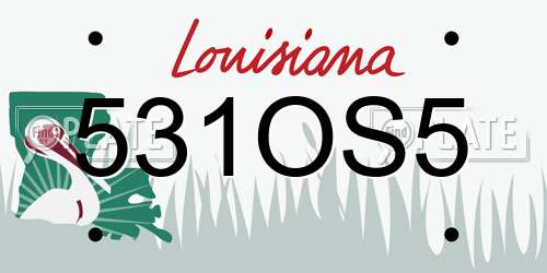 531OS5 Louisiana License Plate