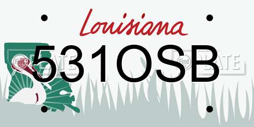 531OSB Louisiana License Plate