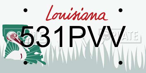 531PVV Louisiana License Plate