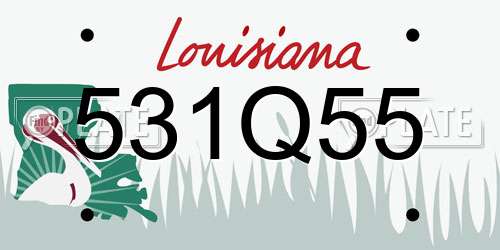 531Q55 Louisiana License Plate