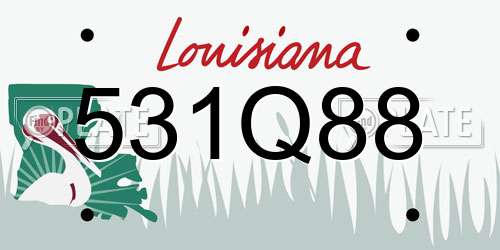 531Q88 Louisiana License Plate