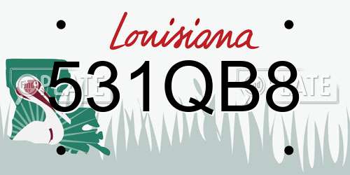 531QB8 Louisiana License Plate