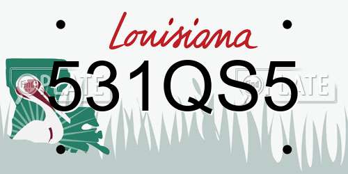 531QS5 Louisiana License Plate