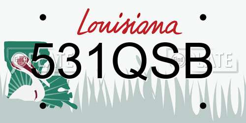 531QSB Louisiana License Plate