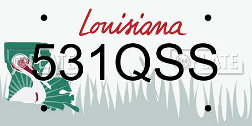 531QSS Louisiana License Plate