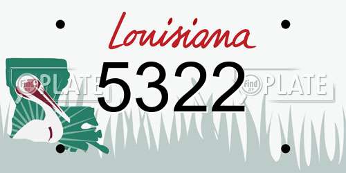 5322 Louisiana License Plate