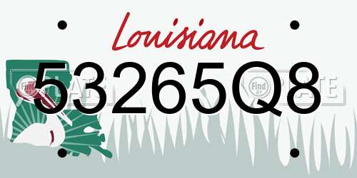 53265Q8 Louisiana License Plate