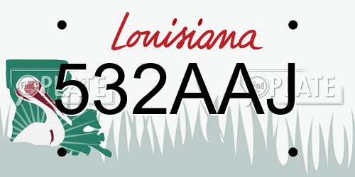 532AAJ Louisiana License Plate