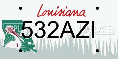 532AZI Louisiana License Plate