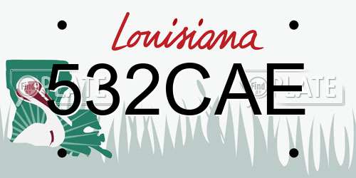532CAE Louisiana License Plate