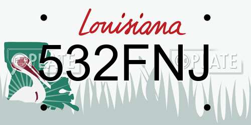 532FNJ Louisiana License Plate