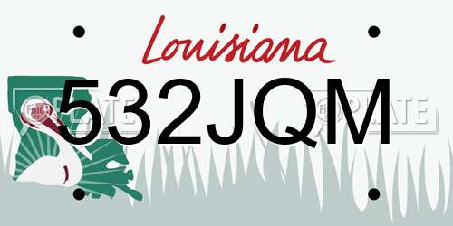 532JQM Louisiana License Plate