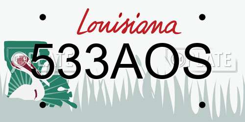 533AOS Louisiana License Plate