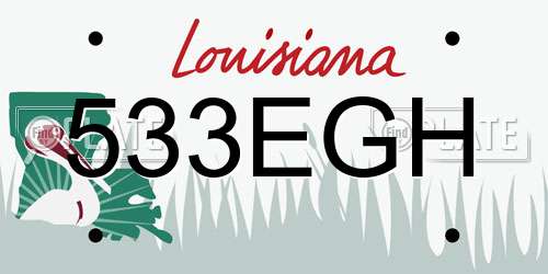 533EGH Louisiana License Plate