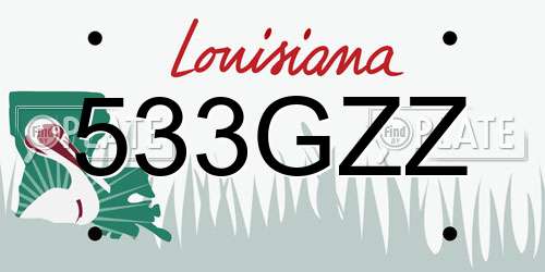 533GZZ Louisiana License Plate