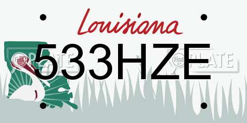 533HZE Louisiana License Plate
